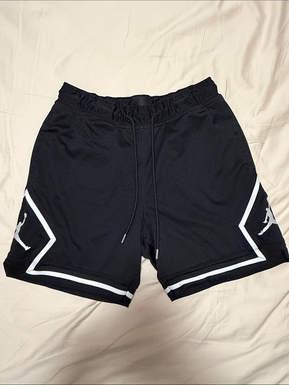 Jordan Black Athletic Basketball Shorts with White Trim